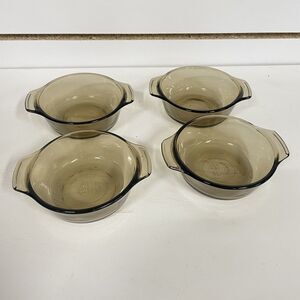 Lot of 4 Vintage Lovenware Smoke Color Casserole Baking Dish Bowl 1072 12oz USA